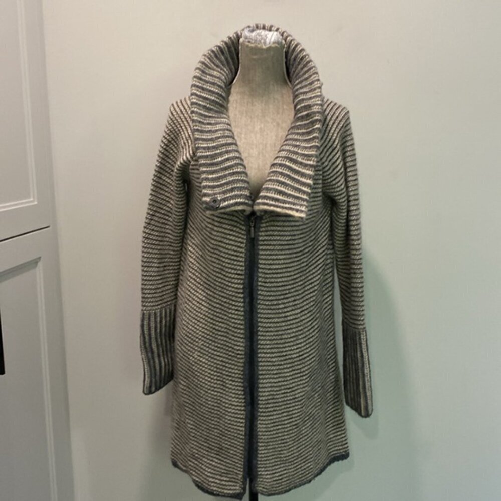 Elisabetta Grey Alapa Wool Zip Sweater Cardigan size large - Picture 4 of 13